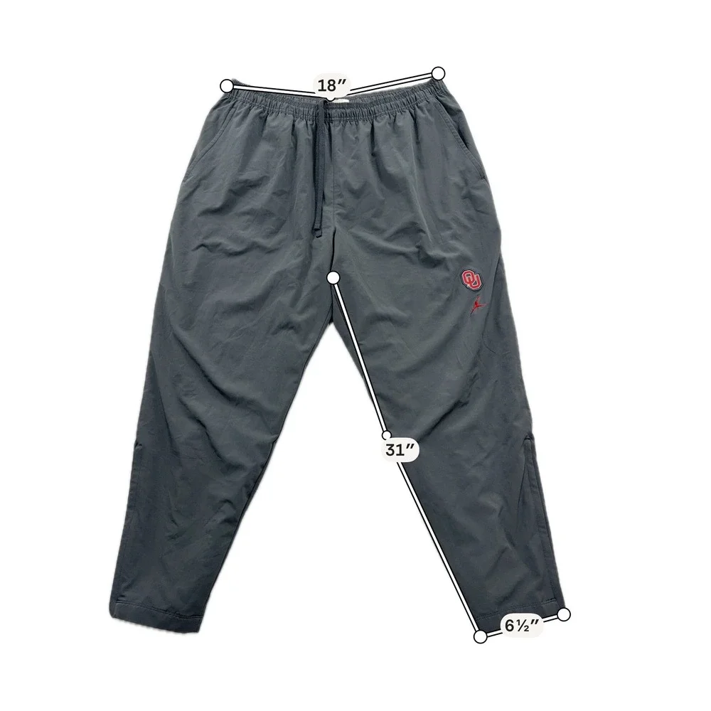 Jordan Pants Oklahoma Sooners Team Issued Player Track Gray Mens XXL